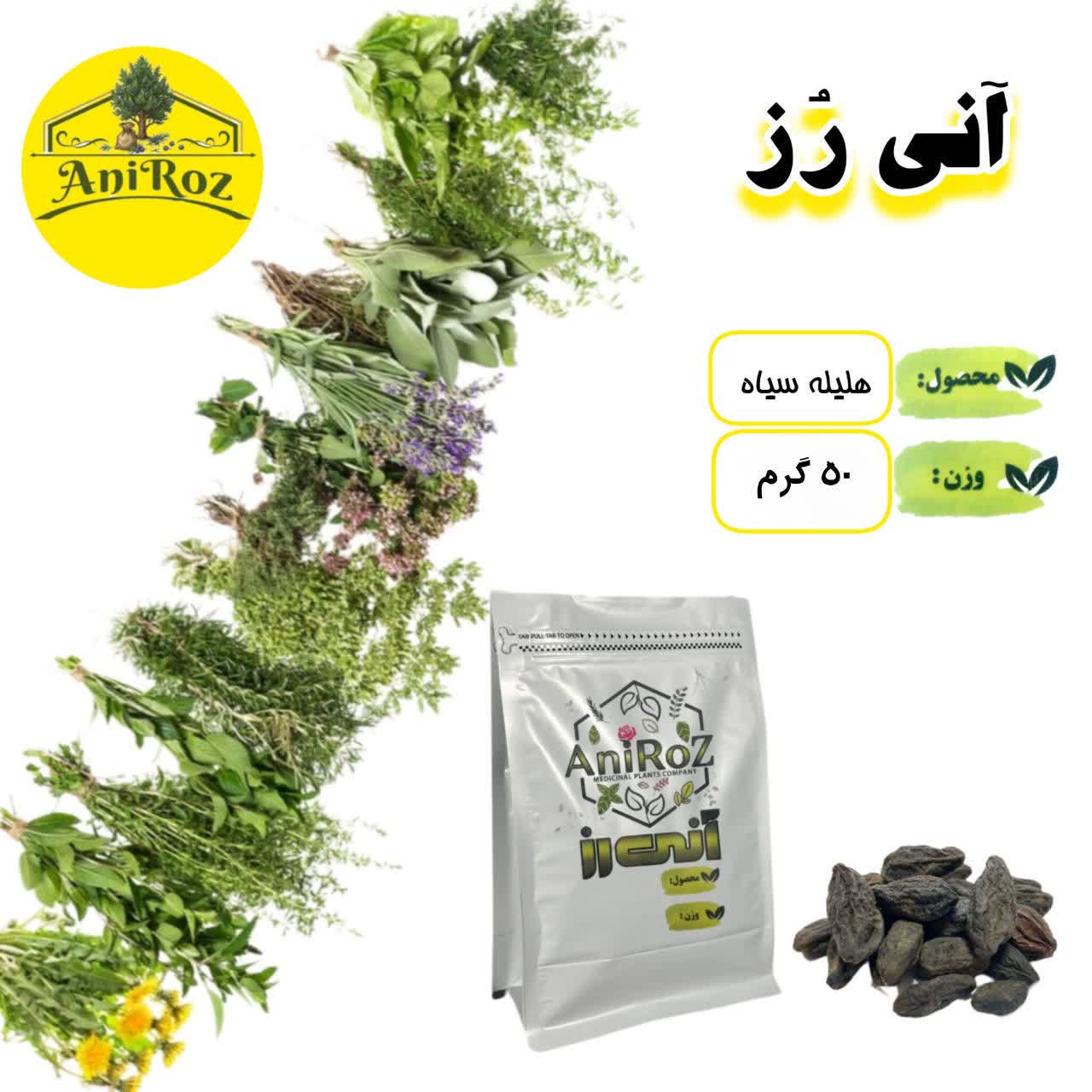 هلیله سیاه گیاه موثر 50 گرمی آنی رز